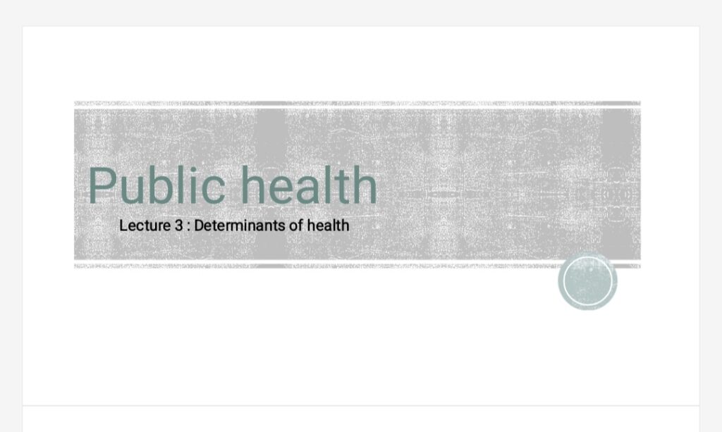 Public health lecture